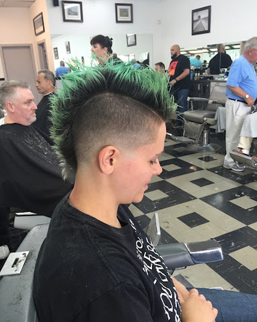 Creative mohawk cut at Mill Creek Barbershop